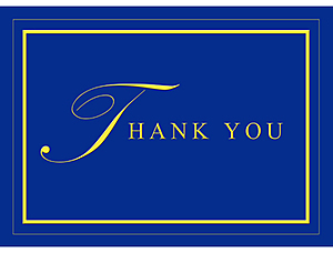 Thank you with blue background and yellow text/border