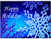 Happy Holidays with blue snowflakes